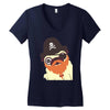 pug in a crew Women's V-Neck T-Shirt