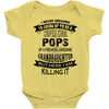 Super Cool Pops Of A Freaking Awesome Granddaughter Baby Onesie