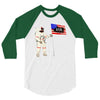 Astronaut Celebrating Independence  Day at 1776 3/4 Sleeve Shirt