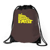going downhill fast cycling Drawstring Bags