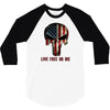skull us flag live free or die 3/4 Sleeve Shirt