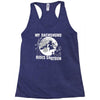 my dachshund rides shotgun Racerback Tank