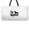 the dogfather pembroke welsh corgi Weekender Totes