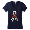 carcinoid cancer ribbon and rose Women's V-Neck T-Shirt