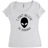 i don't believe in humans Women's Triblend Scoop T-shirt
