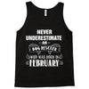 never underestimate an old man who was born in february Tank Top