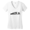 evolution of a cyclist mens black or blue cycling t shirt bike Women's V-Neck T-Shirt