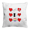 ls lesbian full heart Throw Pillow