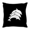 three dolphins Throw Pillow