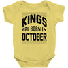 kings are born in october Baby Bodysuit