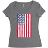 t-rex vintage american flag Women's Triblend Scoop T-shirt