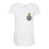 Cat Pocket Maternity Scoop Neck T-shirt