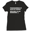 programmer in need of work Ladies Fitted T-Shirt