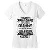 Super Cool Grammy Of A Freaking Awesome Grandson Women's V-Neck T-Shirt