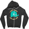 an elephant never cares Zipper Hoodie