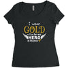 I Wear Gold For My Hero In Haven Women's Triblend Scoop T-shirt