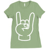 rock and roll throwing horns Ladies Fitted T-Shirt