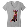 floral fox Women's V-Neck T-Shirt