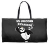 5 Percent Unicorn 95 Percent Ninja Weekender Totes