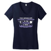 I Love Someone with Hodgkin's Cancer to The Moon and Back to Infinity Women's V-Neck T-Shirt