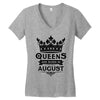 Queens Are Born In August Women's V-Neck T-Shirt