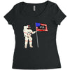 Astronaut Celebrating Independence  Day at 1776 Women's Triblend Scoop T-shirt