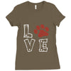 love paw rhinestud Ladies Fitted T-Shirt