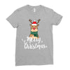 merry cristmas reindeer Ladies Fitted T-Shirt