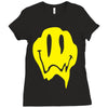melting acid smiley face Ladies Fitted T-Shirt