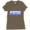 swim like a girl neon Ladies Fitted T-Shirt