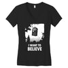 i want to believe Women's V-Neck T-Shirt
