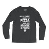 care about pizza and 3 people girls Long Sleeve Shirts
