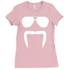 aviator sunglasses horseshoe fu manchu biker mustache Ladies Fitted T-Shirt