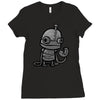 sad robot Ladies Fitted T-Shirt
