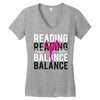 Reading Yoga Wine Balance Women's V-Neck T-Shirt