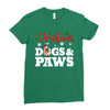 christmas dogs and paws Ladies Fitted T-Shirt