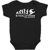 evolution of snowboarding funny Baby Bodysuit