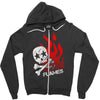 skull &amp; flames Zipper Hoodie