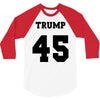 Trump 45 jersey number 3/4 Sleeve Shirt