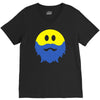 bearded smiley face V-Neck Tee