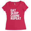 eat sleep game repeat Women's Triblend Scoop T-shirt