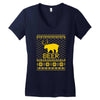 ugly sweater party beer bear funny Women's V-Neck T-Shirt
