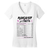 August Girl Facts Leo Women's V-Neck T-Shirt