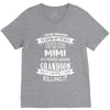 Super Cool Mimi Of A Freaking Awesome Grandson V-Neck Tee