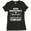 never underestimate an old man who was born in february Ladies Fitted T-Shirt
