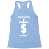 jesus saves i spend funny statement Racerback Tank