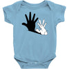 rabbit hand shadow Baby Onesie