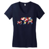 mama bear baby bear floral Women's V-Neck T-Shirt