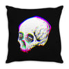 skull glitch Throw Pillow