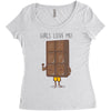 girls love me Women's Triblend Scoop T-shirt